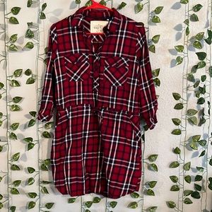 Girl Krazy Flannel Dress, Size Small